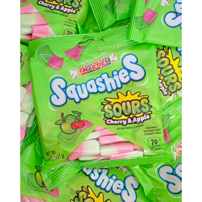 Smarties Squashies Sours Cherry and Apple