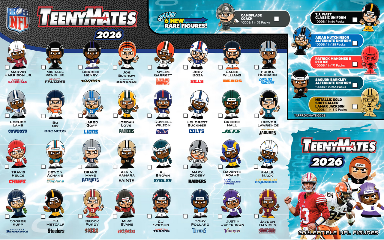 NFL Teenymates Gravity Feed 2026