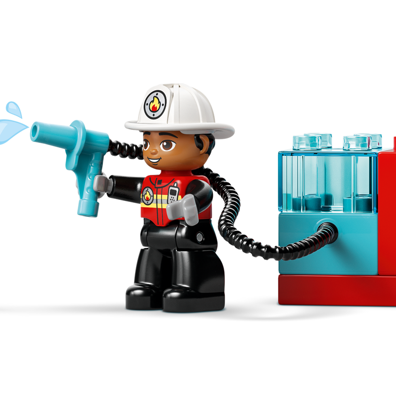 LEGO Fire Truck with Hose and Firefighter