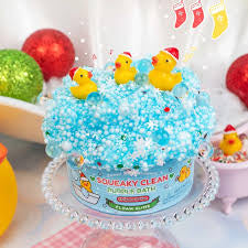 Squeaky Clean Bubble Bath Christmas Floam Kawaii Slime