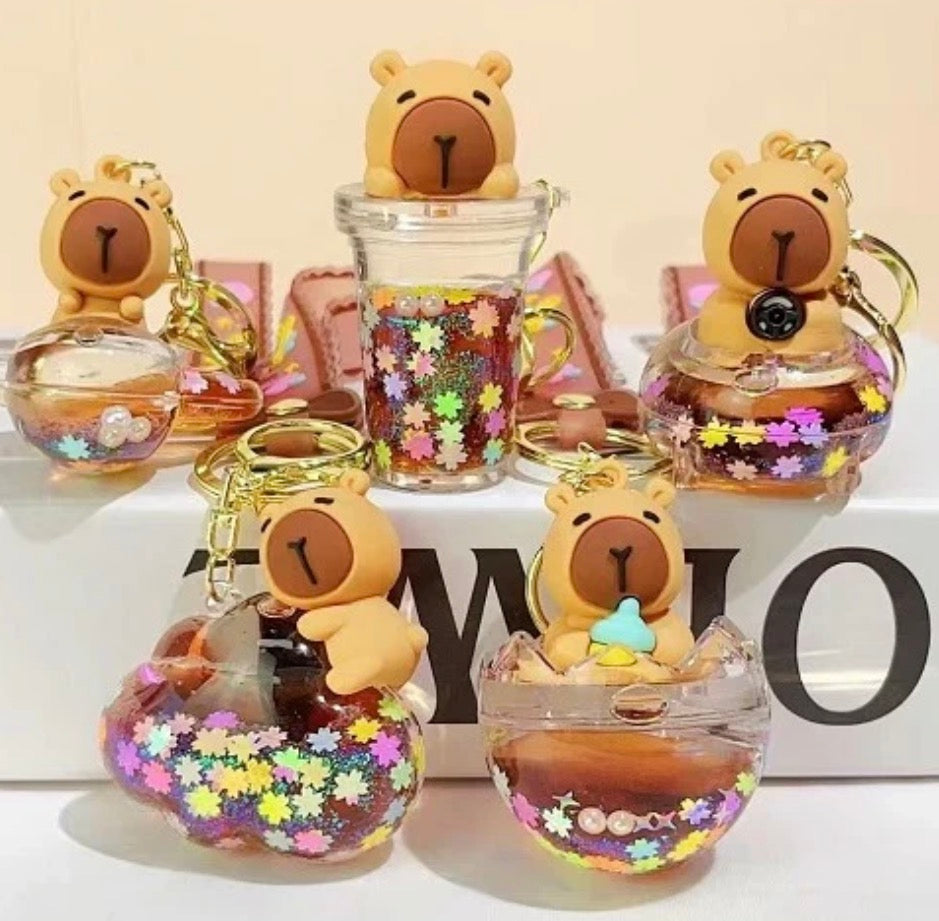 Capybara Float Keycharm