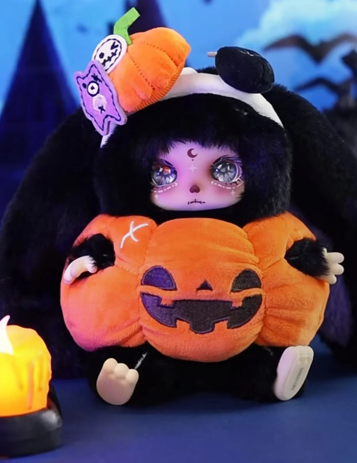 Lokiki Pumpkin Skeleton Rabbit Plush Keychain Figure