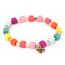 GOLD MULTI CUBE STRETCH BEAD Charm it High Intencity