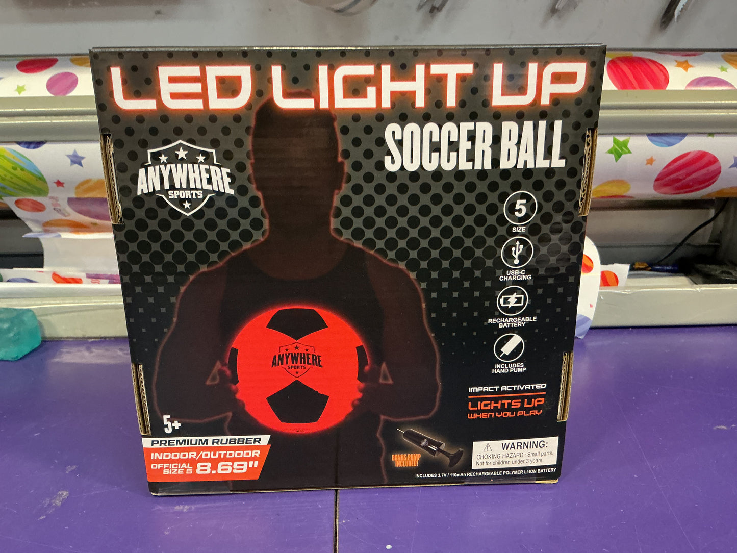 Anywhere Light up Soccer Ball Orange