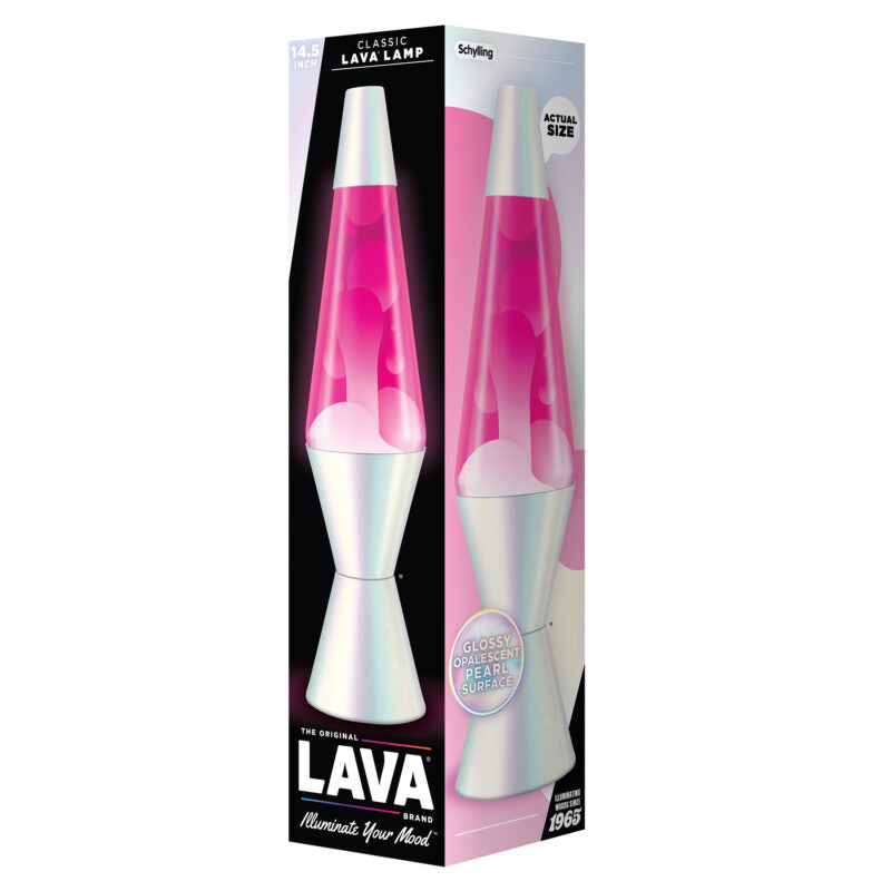 Lava Lamp Opalescent White Pink