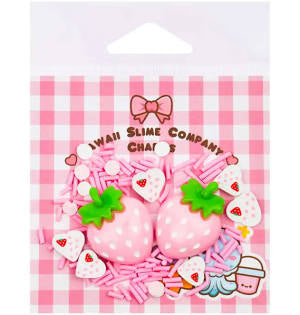 Strawberries and Cream Slime Toppings Premade Charm Bag