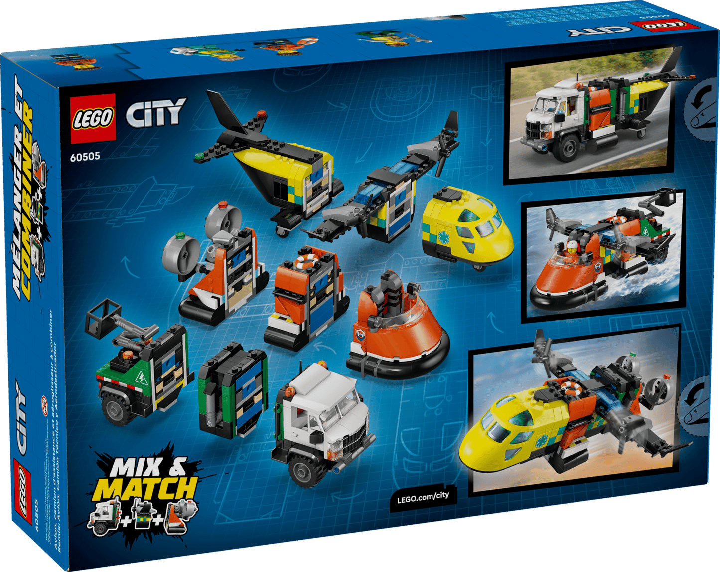 LEGO Airplane, Service Truck, and Hovercraft Remix