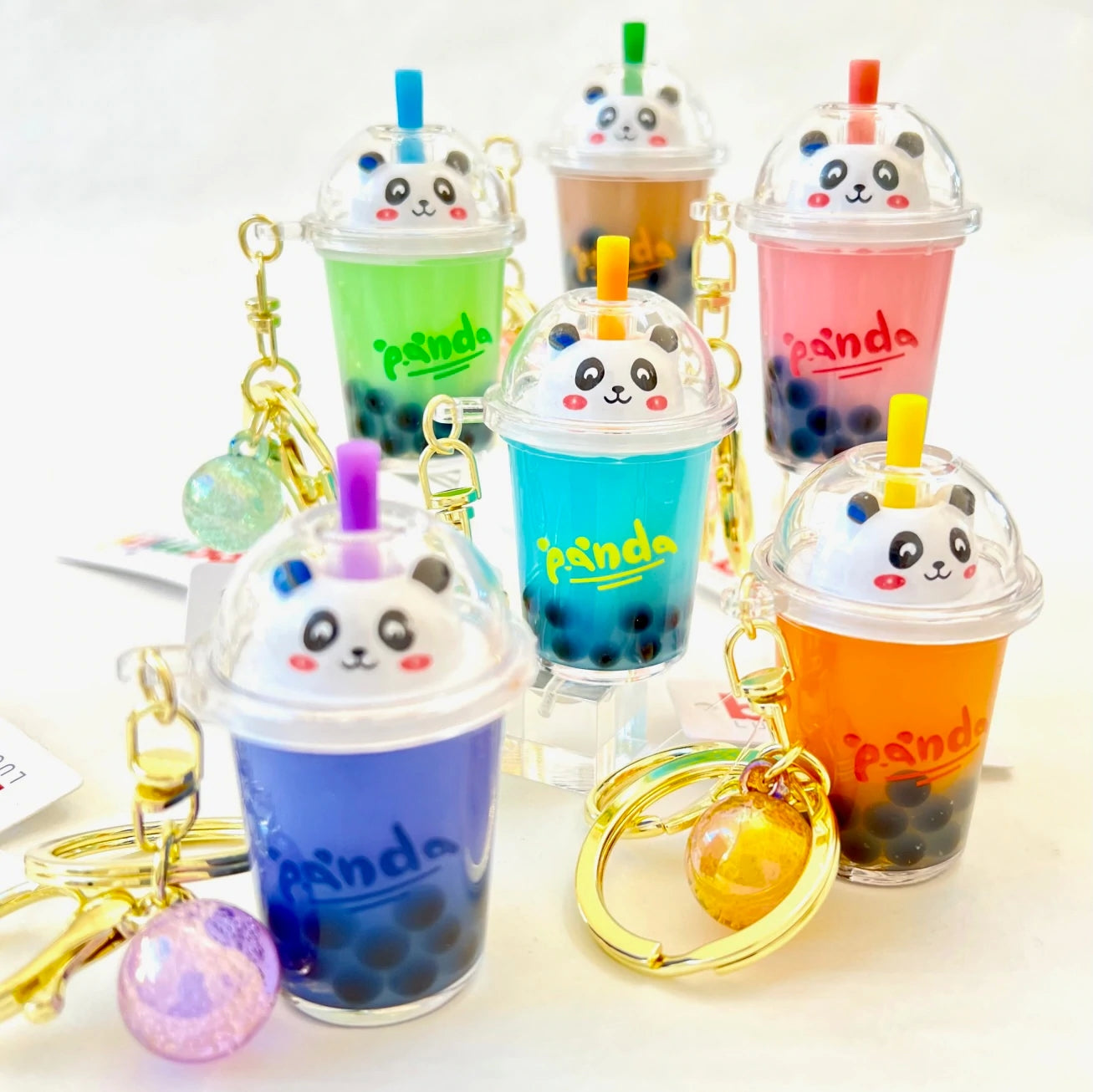 Panda Boba Drink Keychain