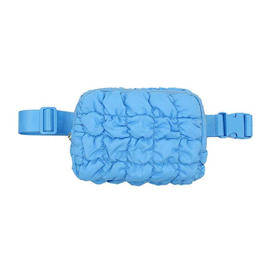 X Blue Puffer Waist Bag