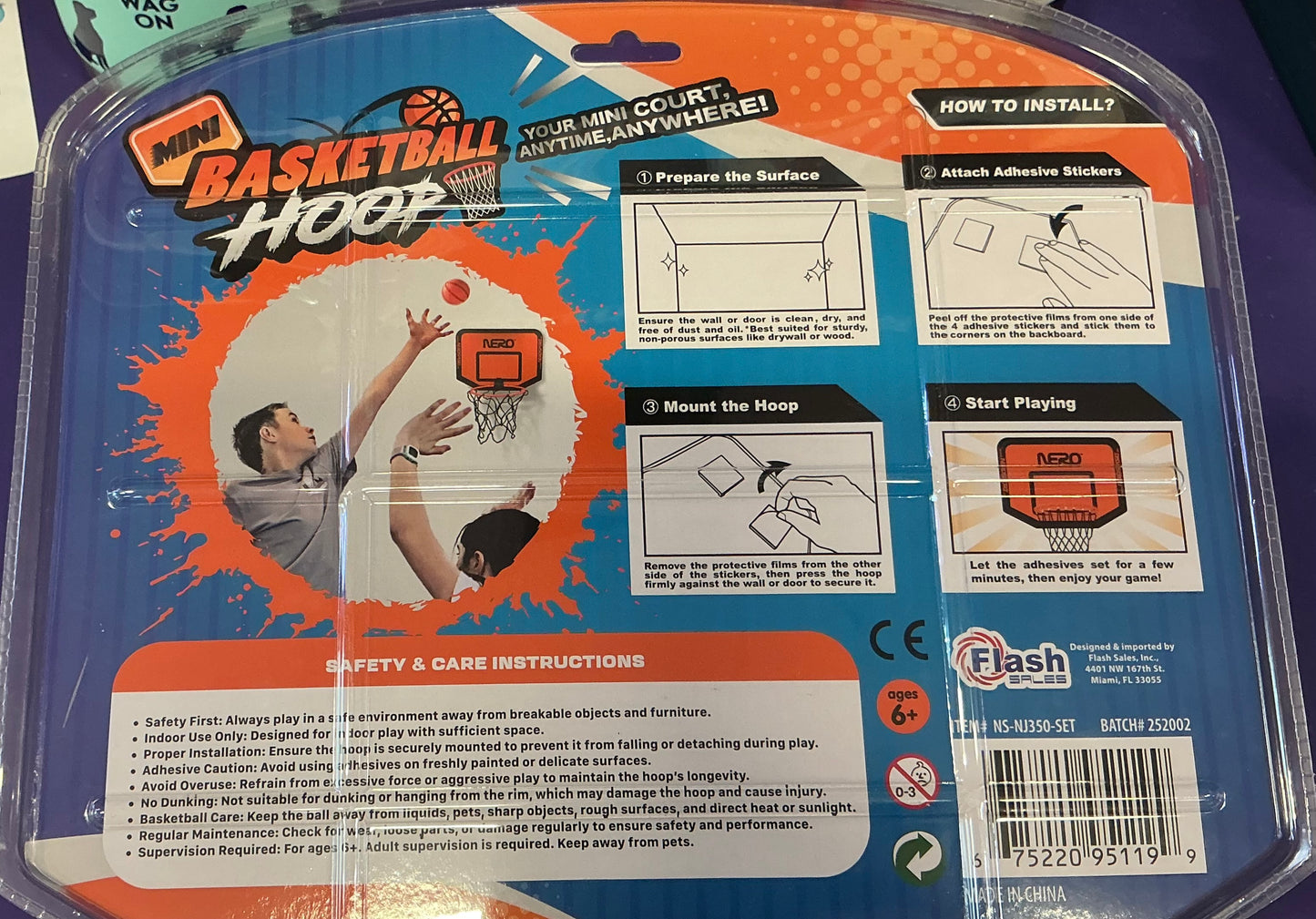 Mini Ninja Silent Basketball Hoop and Ball Set