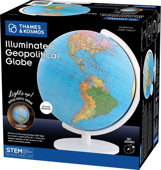 Illuminated geopolitical Globe