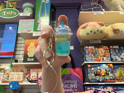 Yellow Cat, Blue and Purple Cat Boba keychain boba Charm