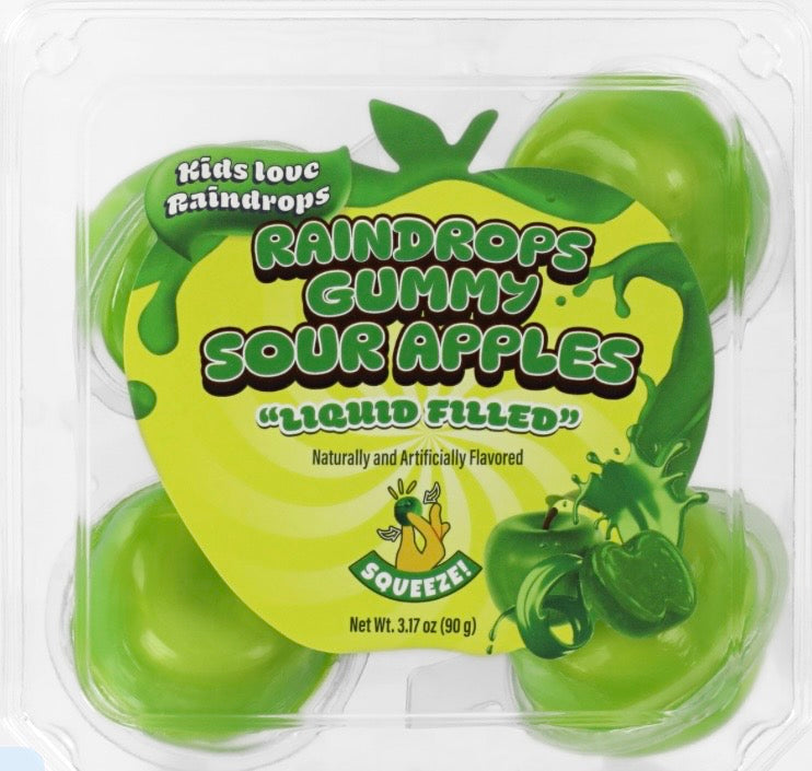 Raindrops Gummy Liquid filled Sour Apples
