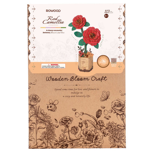 Wooden Puzzle Red Camelia
