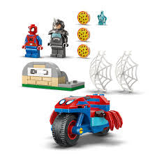 LEGO Spidey on his motorcycle vs Rhino
