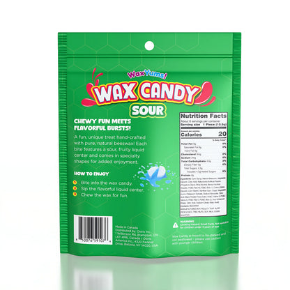 WaxYums Wax Candy Pouch Sour Strawberry, blueberry, Green Apple, Pineapple