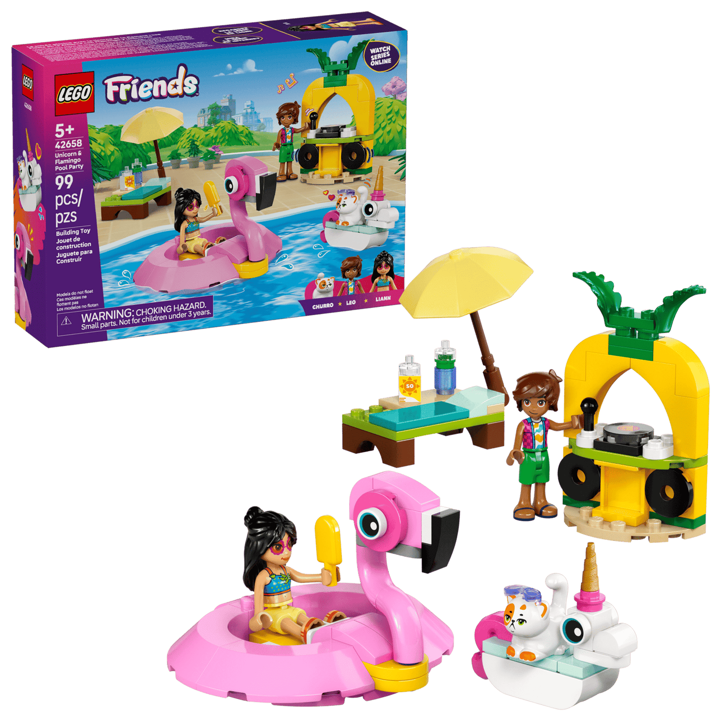 Lego Unicorn and Flamingo Pool Party