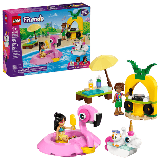 Lego Unicorn and Flamingo Pool Party