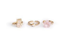 Boutique Foxy Floral Rings 3 pack