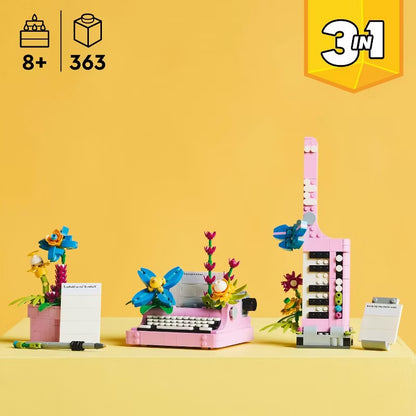 LEGO Typewriter with Flowers