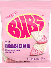 Bubs Sour Diamond Strawberry Vanilla