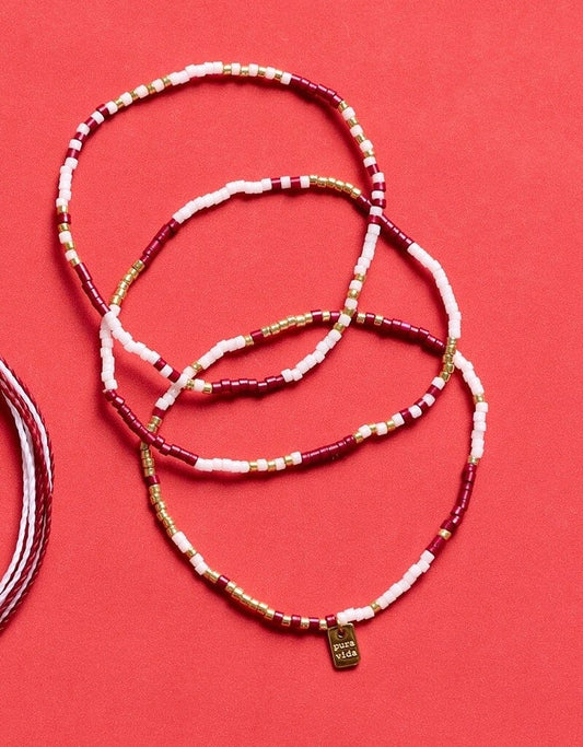 Mixed SB Gold Elastic Gameday red, white, black and gold gameday bracelet