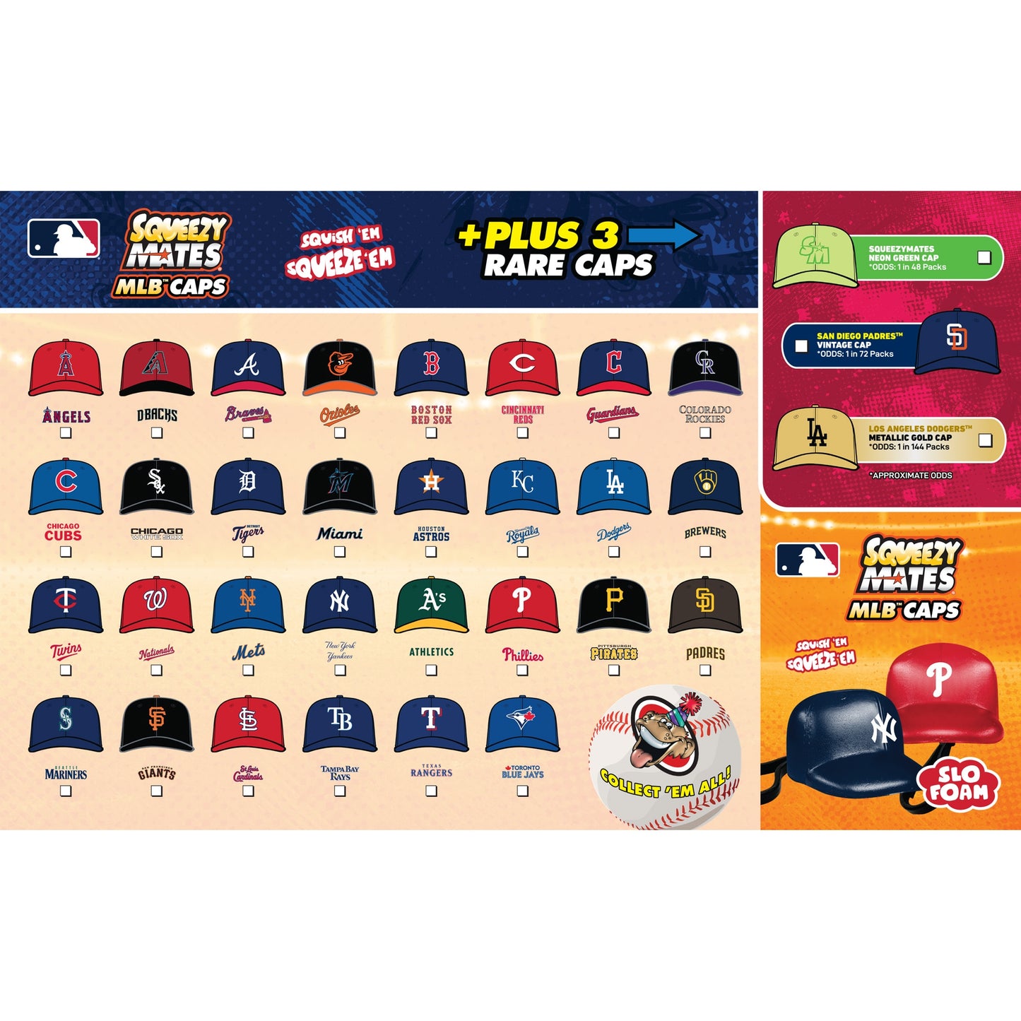 MLB Squeezy Baseball Caps Blind Pack