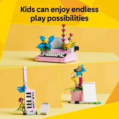 LEGO Typewriter with Flowers