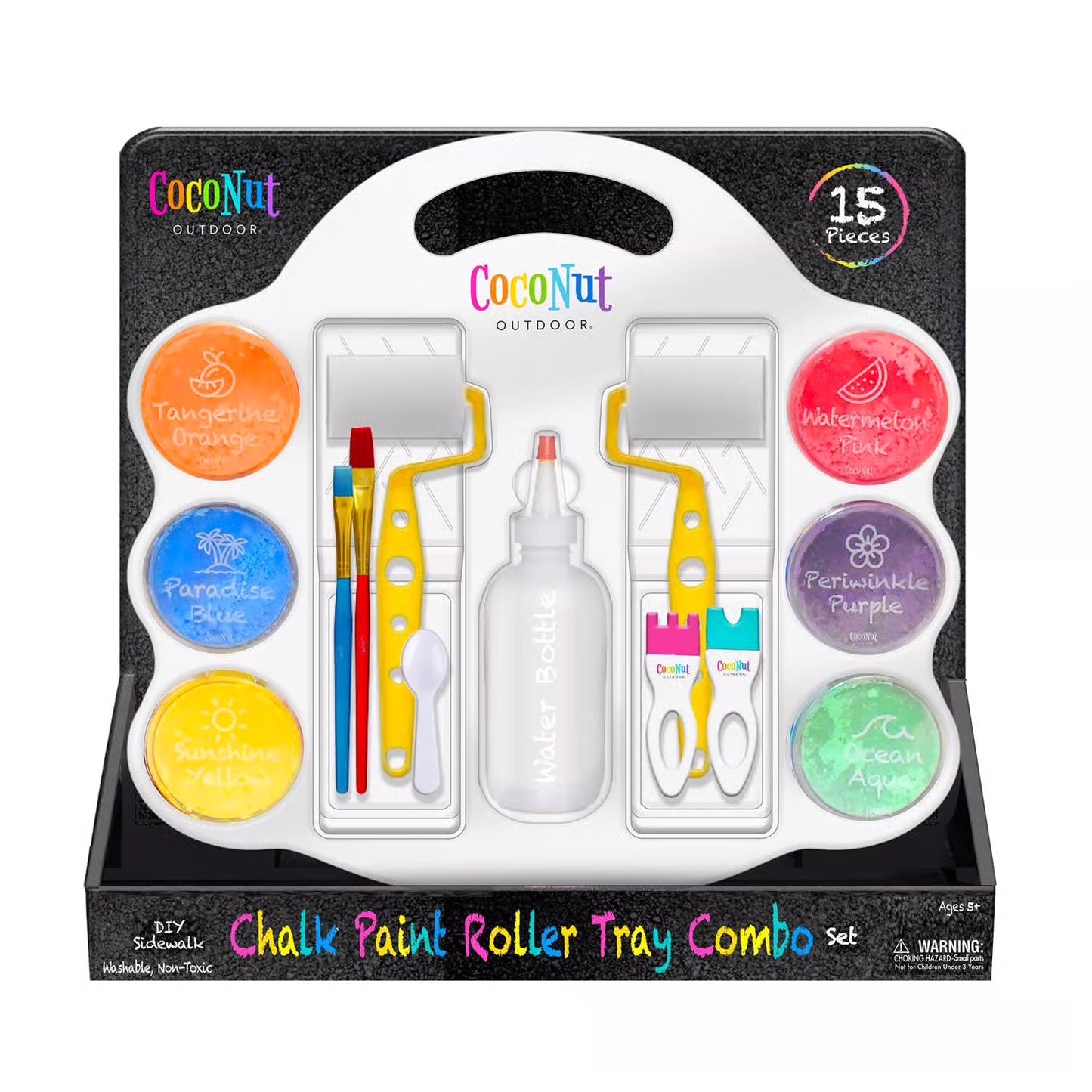 Deluxe Sidewalk Chalk Paint Tray and Roller Brush Set