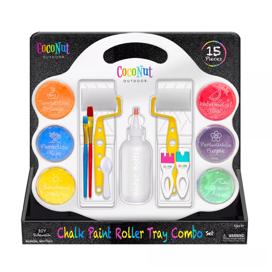 Deluxe Sidewalk Chalk Paint Tray and Roller Brush Set
