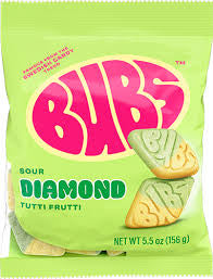 Bubs Sour Diamond Tutti Frutti Swedish Candy