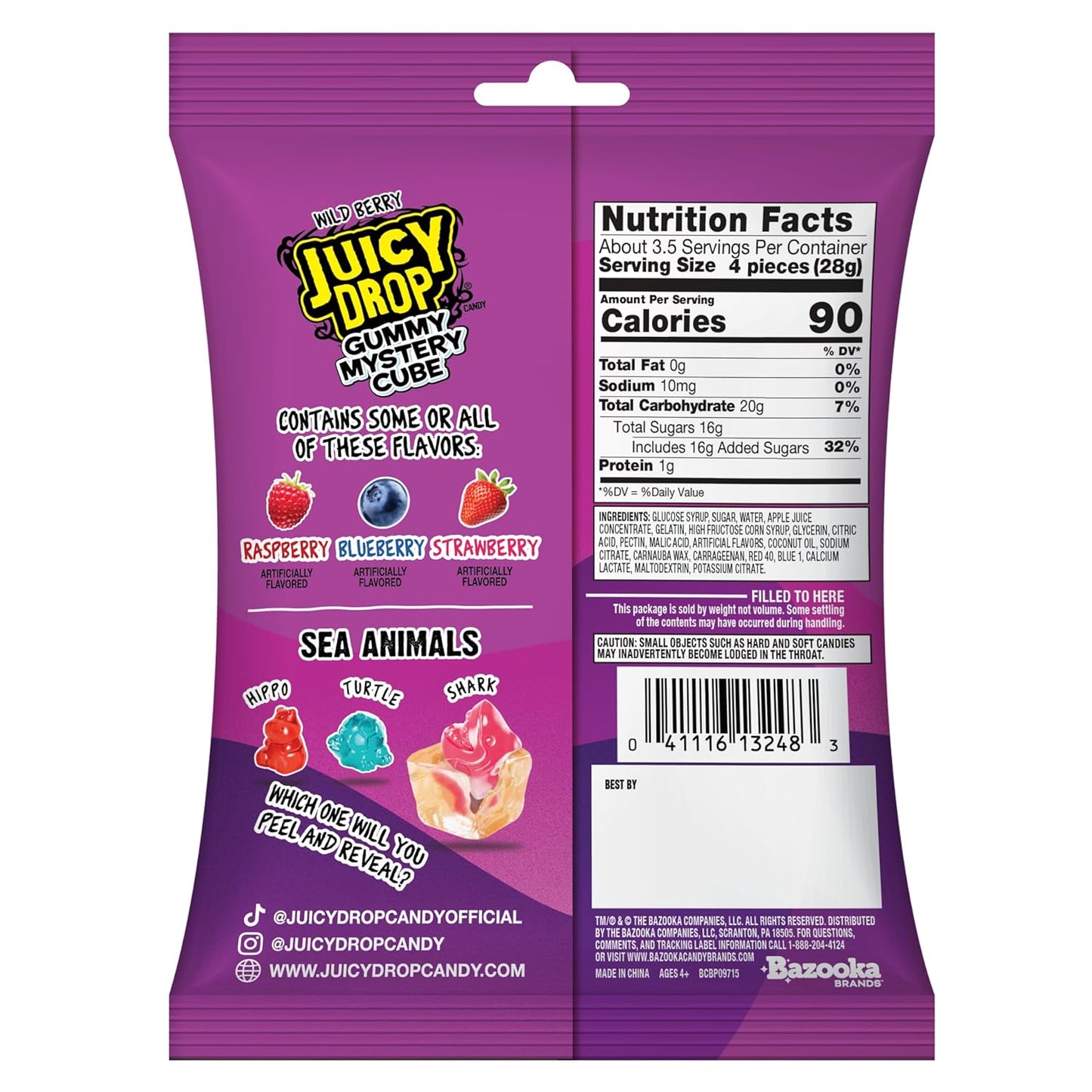 Juicy Drop Gummy Mystery Cube Wild Berry