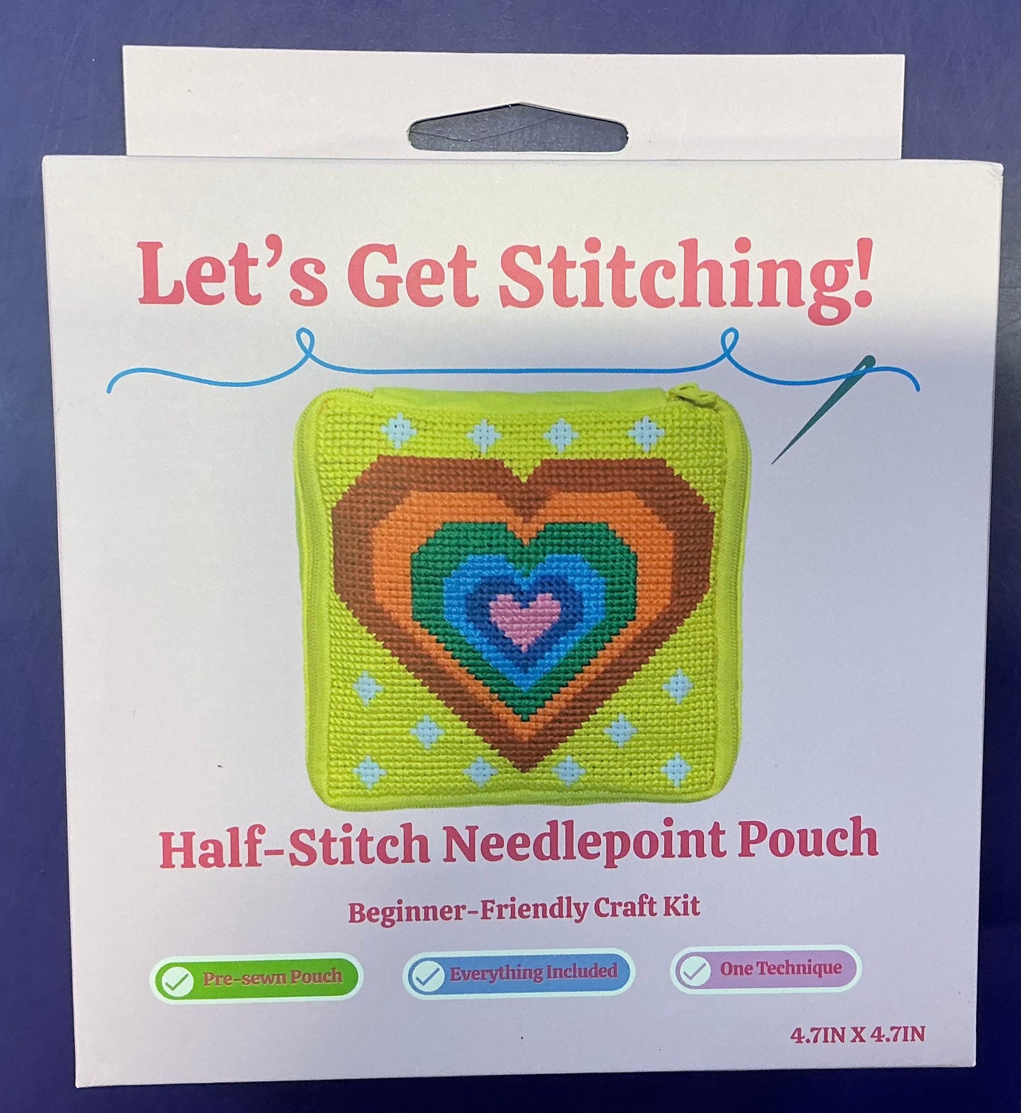 Lets Get Stitching Heart Needlepoint Kit