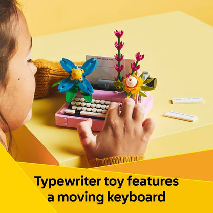 LEGO Typewriter with Flowers