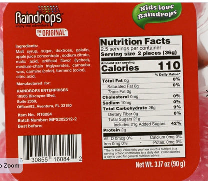 Raindrops Gummy Liquid filled Lychees