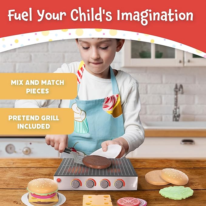 Magnetic Build and Grill Burger Set