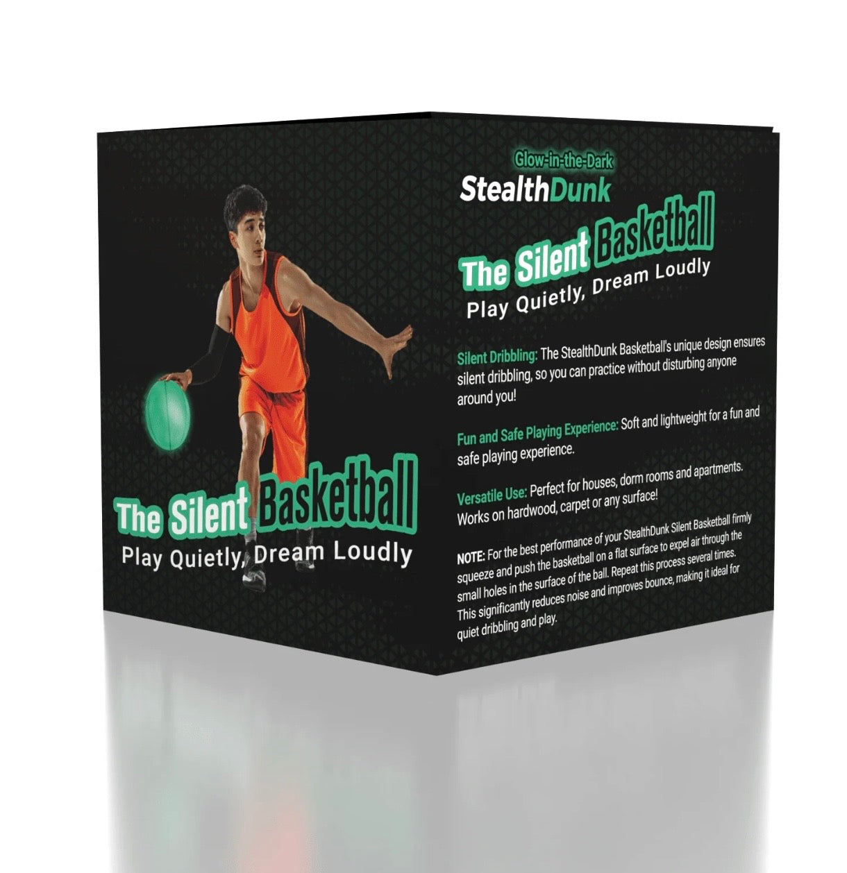 Glow in the Dark, stealth Silent Basketball