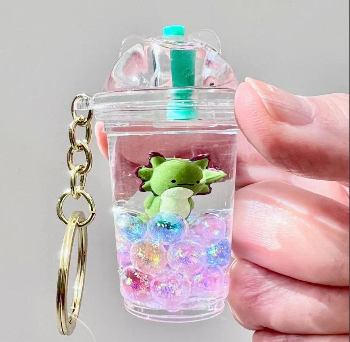 Axolotl Boba Key Charm