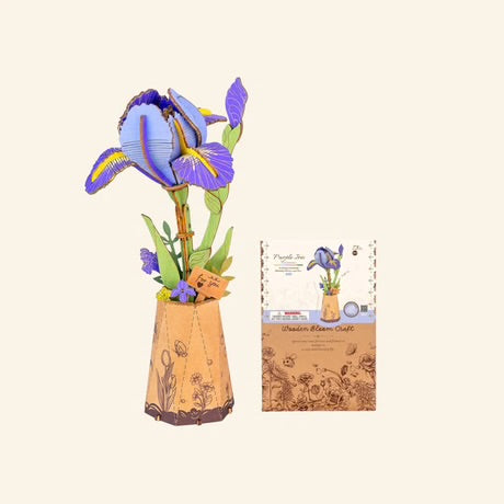 Wooden Puzzle Purple Iris