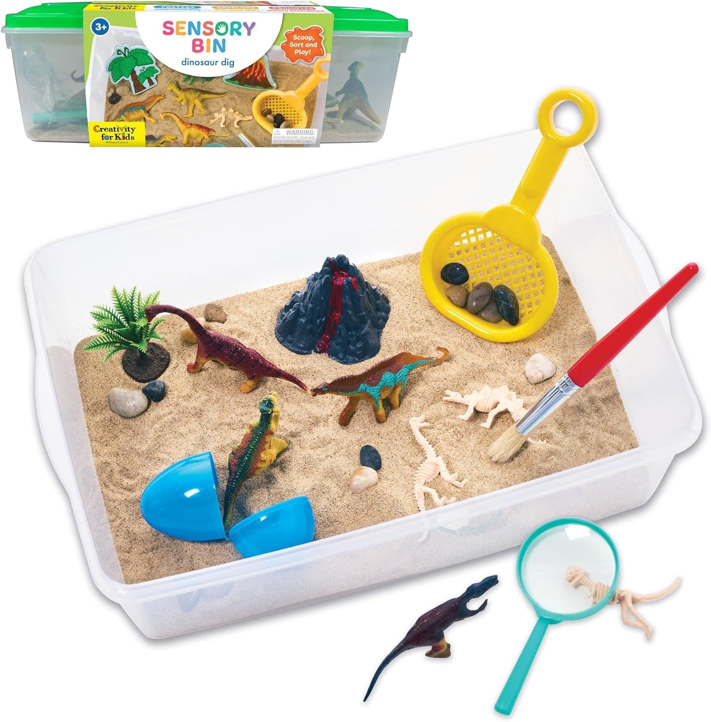 Sensory Bin Dinosaur Dig