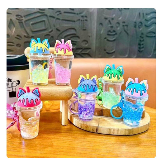 Cat Top Boba Floaty Key Charm