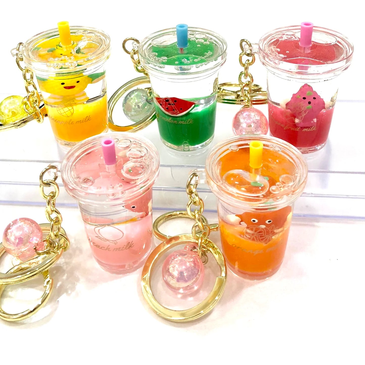 Fruit Boba Float Key Chain