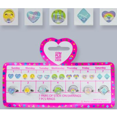 7 Day Ring Stick on Earrings