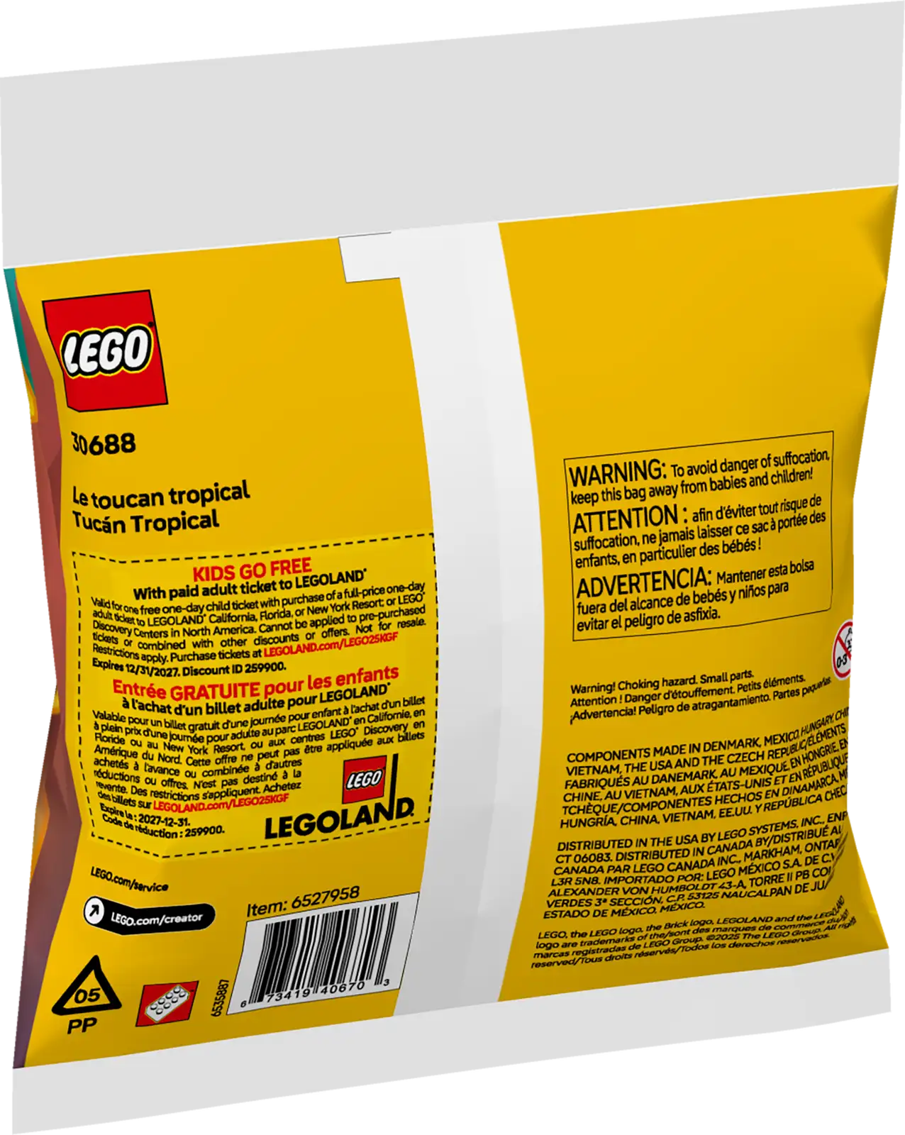 LEGO® Tropical Toucan 3in1 Creator Bag