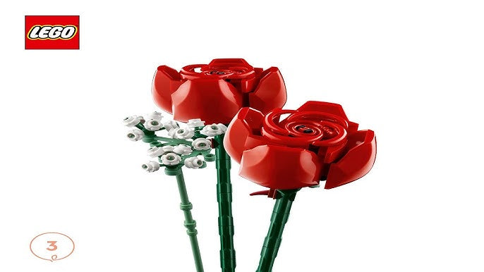 Individual Lego Rose with Baby's Breath