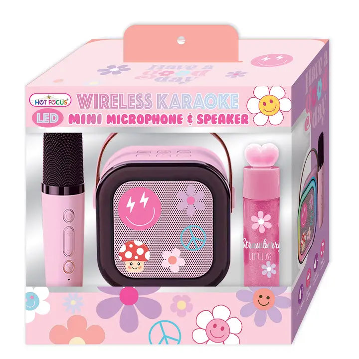 LED Wireless Karaoke Mini microphone and Speaker