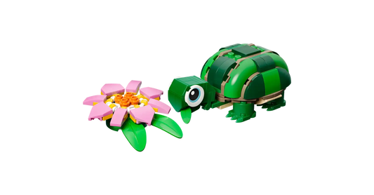LEGO Turtle with a Water Lily Flower