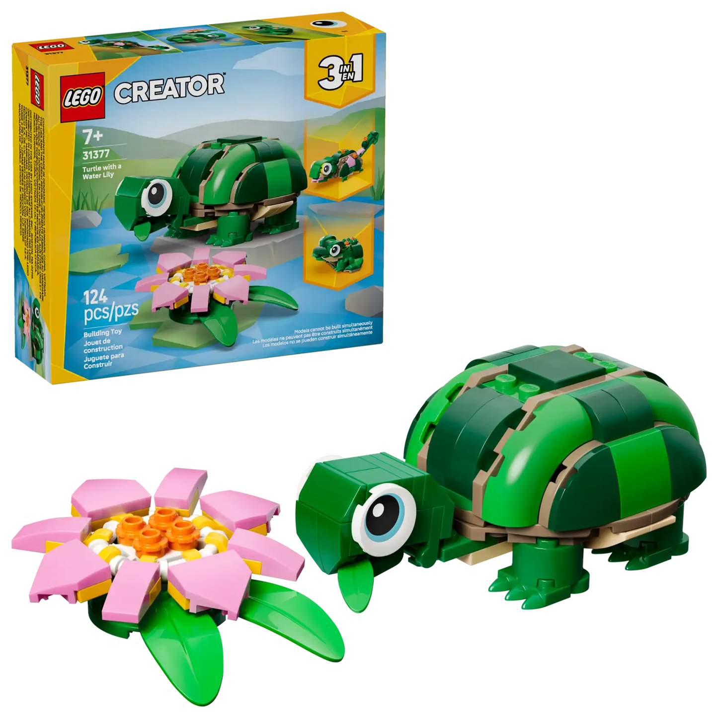 LEGO Turtle with a Water Lily Flower