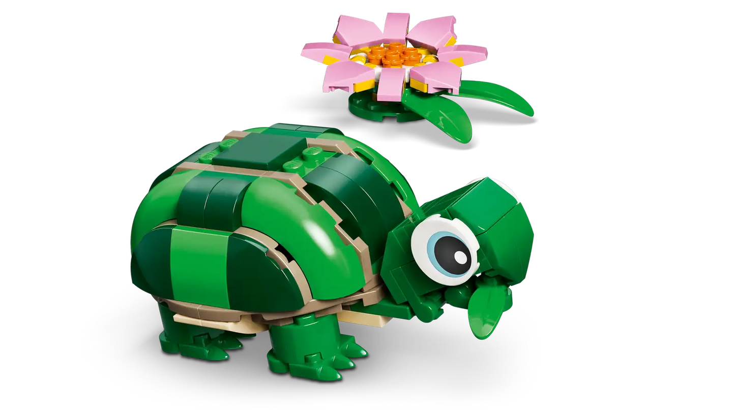 LEGO Turtle with a Water Lily Flower