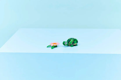 LEGO Turtle with a Water Lily Flower